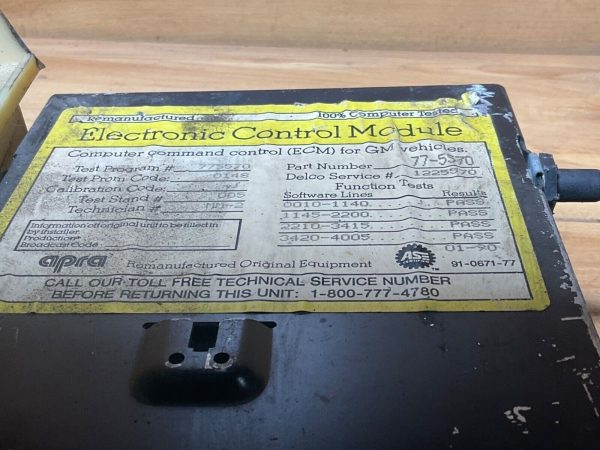 1982 Buick Chevy or Pontiac ECU ECM Engine Computer S/N: 1225570 P/N: 77-5570 - Image 3