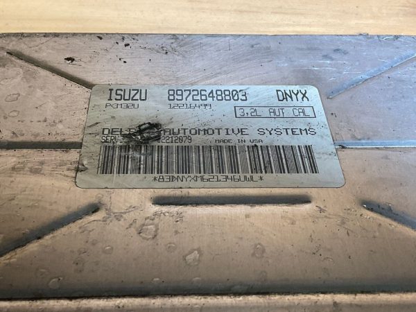 2002 ISUZU ISUZU RODEO ENGINE COMPUTER MODULE ECM ID#: 8972648803 DNYX - Image 3