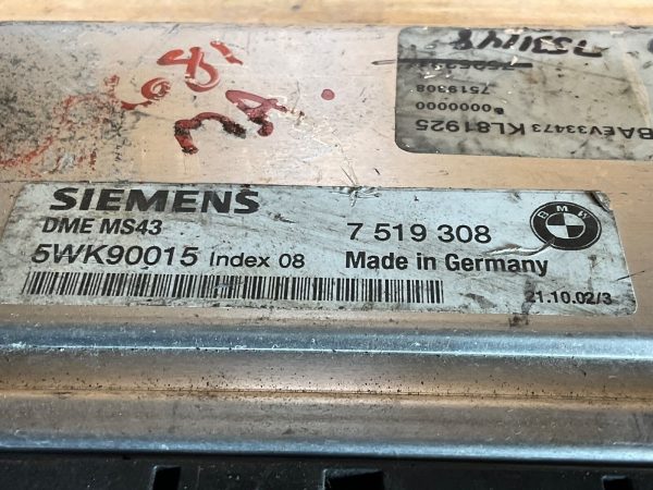 2003 BMW X5 Engine Computer Module ECM ECU  7 519 308 - Image 3