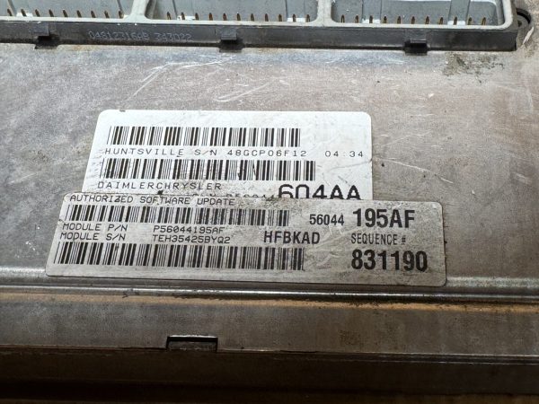 2003 Jeep Liberty 3.7L ECU ECM PCM Engine Control Module 56044195AF - Image 3