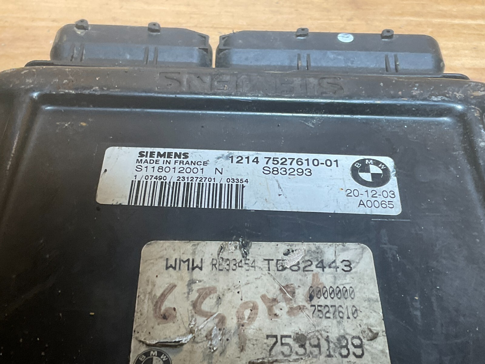 2004 Mini Cooper 1.6L Engine Computer Module ECM ECU OEM 7527610-01 - Image 3