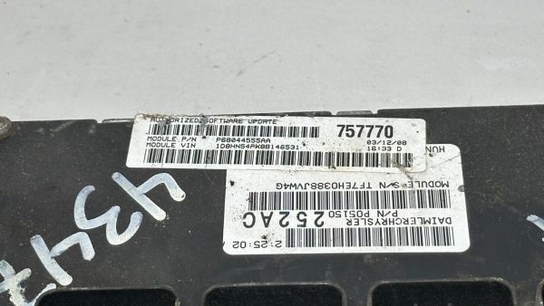 2008 08 CARAVAN TOWN & COUNTRY 3.8L ECU ECM PCM ENGINE COMPUTER 68044555AA - Image 5