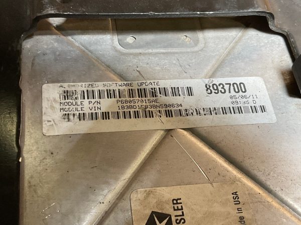2011 Dodge Avenger / Chrysler 200 2.4L AT Engine Computer ECM ECU PCM 68057015AE - Image 5