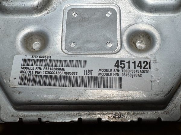 2015 Chrysler 200 Engine Computer P/N: 68102890AE 2.4L AT ECM - Image 5