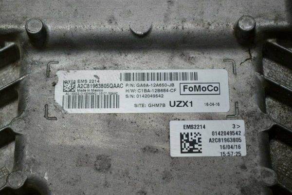 2016 Ford Fiesta 1.6L ECU ECM PCM Engine Computer Module P/N: GA6A-12A650-JB - Image 3