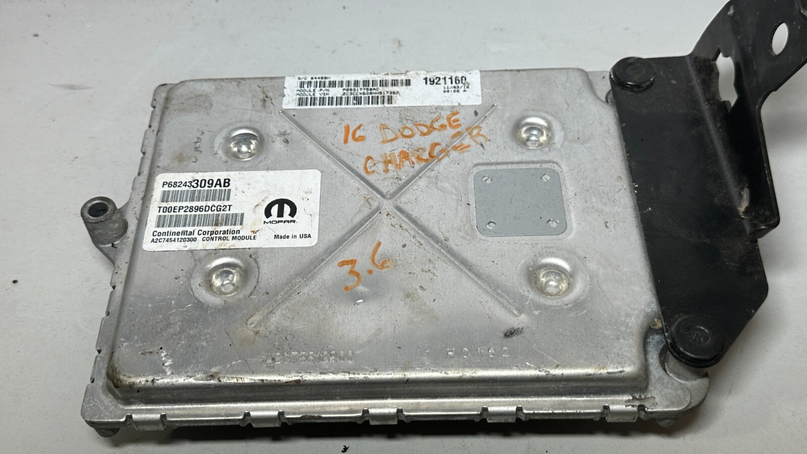 2017 DODGE CHARGER 3.6L ENGINE CONTROL MODULE ECU ECM PCM OEM P68317750AC - Image 5